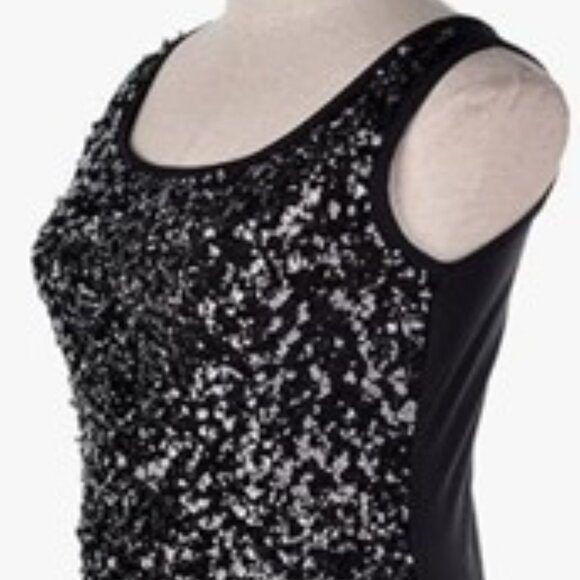 Sequin Embellished Sleeveless Round Neck Tank Top black size small JESSICA - Picture 5 of 15